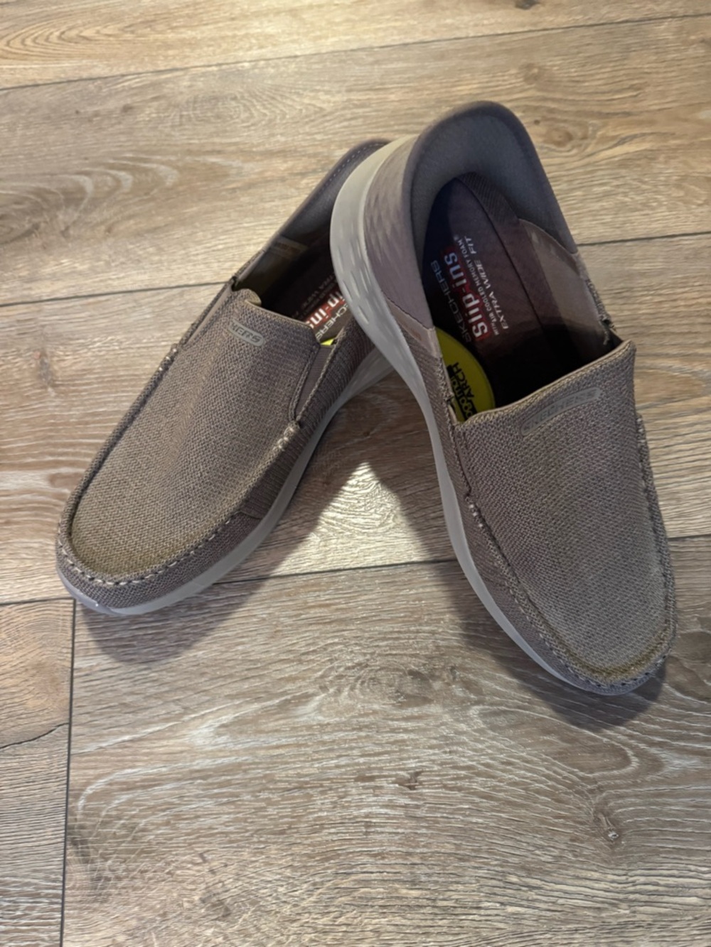 Skechers Slip Ins Taupe Loafers Parson Ralven 204804 Men’s Extra Wide Fit 13
